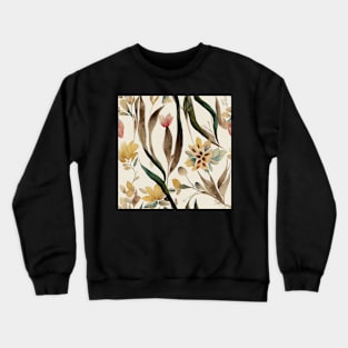 Boho Vintage Watercolor Floral Botanical Design Crewneck Sweatshirt